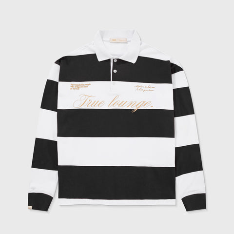 True Lounge LS Boxy Polo - Black