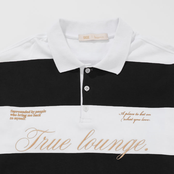 True Lounge LS Boxy Polo - Black