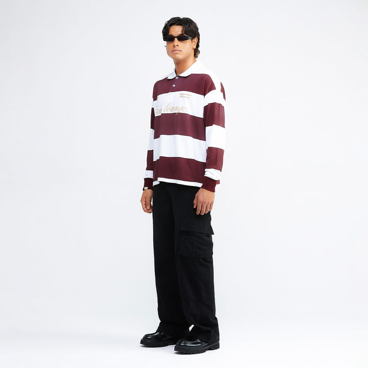 True Lounge LS Boxy Polo - Deep Red