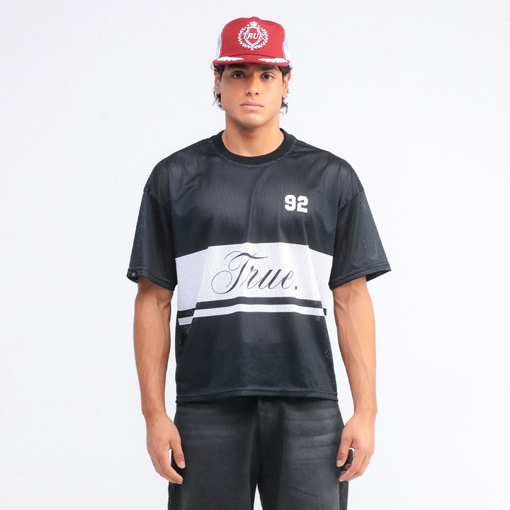 True Mesh Boxy Tee - Black