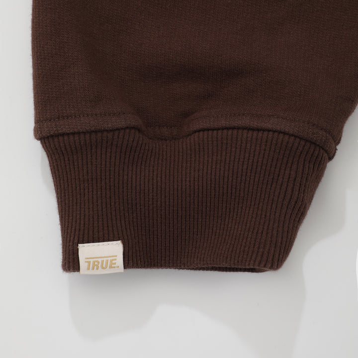 True Stamp Zipper Hoodie - Brown