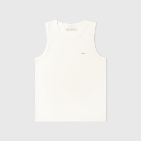 True Textured Sleeveless Tee - White