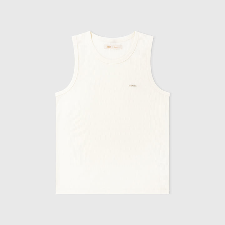 True Textured Sleeveless Tee - White