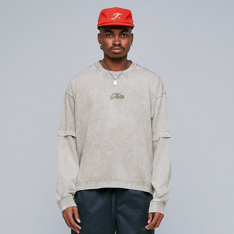 Washed Double Sleeve Tee - Gray