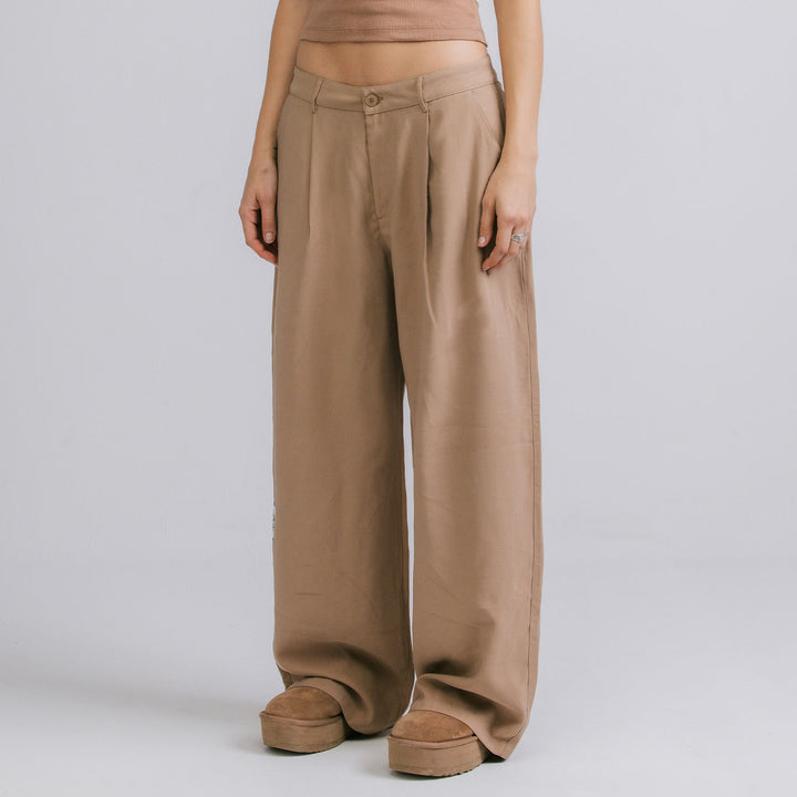 Wide Leg Trousers - Khaki