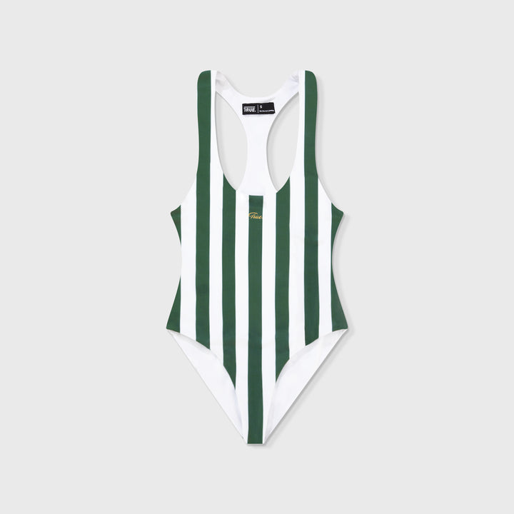 The House Of True Striped Bodysuit - Pine Green