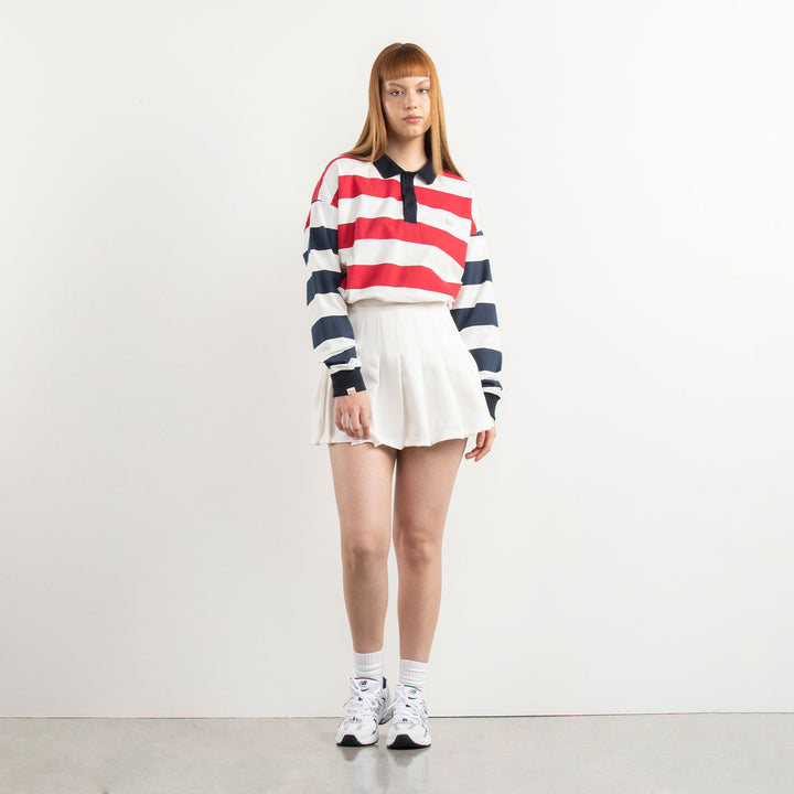 Striped LS Polo Shirt - Cherry