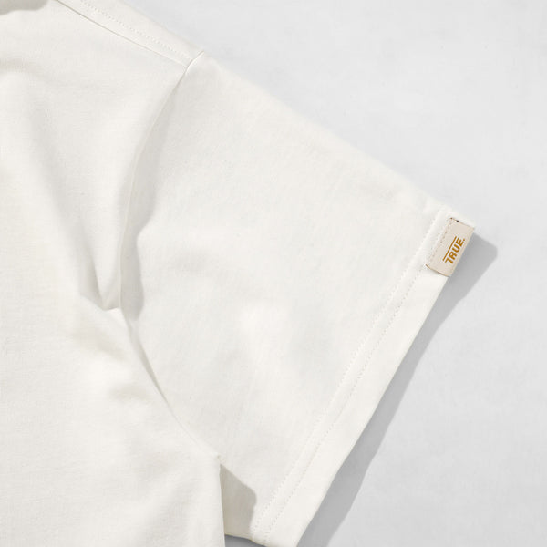 Knit Collar Oversized T-Shirt - Ivory