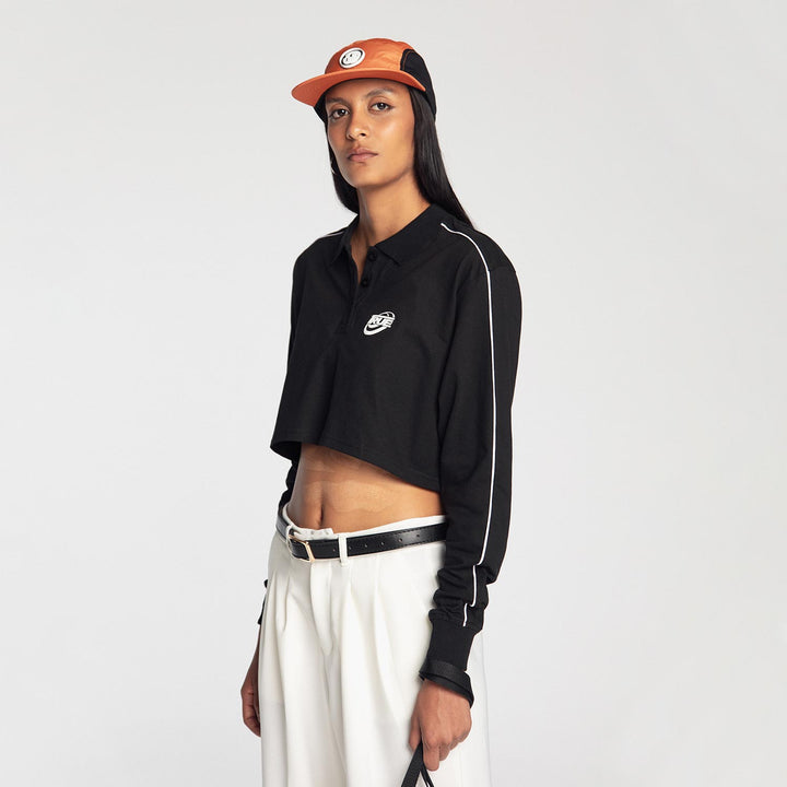 Unity LS Cropped Polo - Black