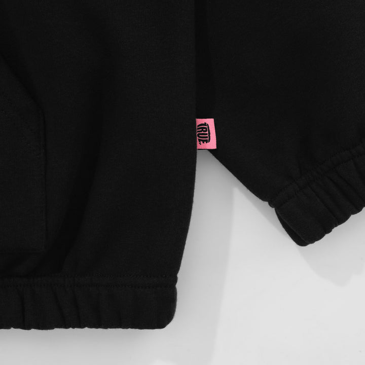 Font Logo Bomber Hoodie - Black