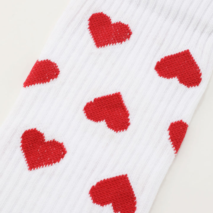 Hearts Socks - White