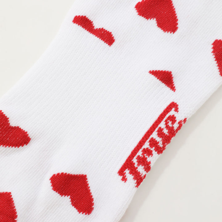 Hearts Socks - White