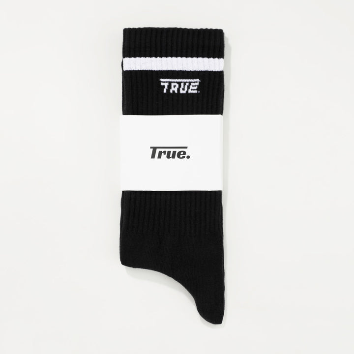 Logo Striped Socks - Black