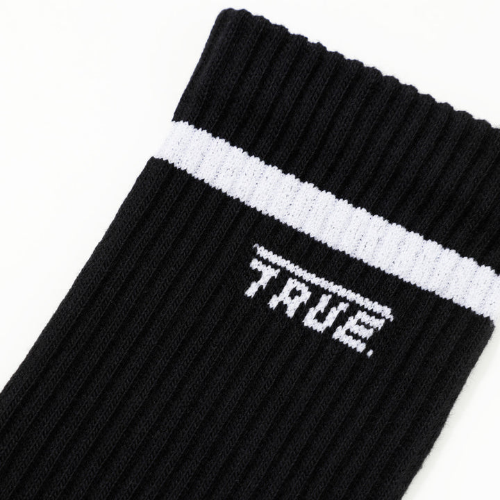 Logo Striped Socks - Black