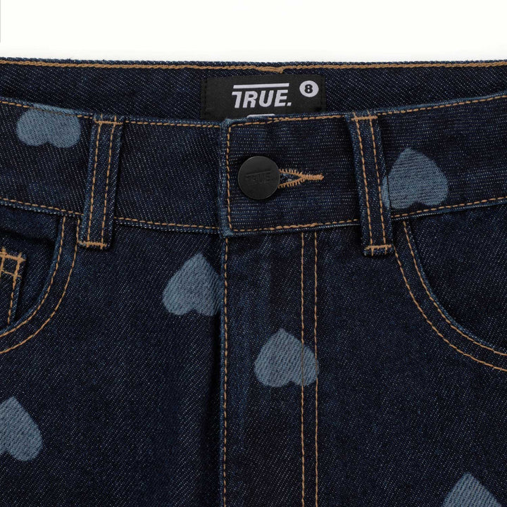 High-rise jeans with hearts