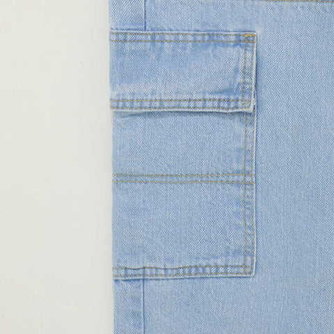 Straight Cargo Jeans - Light Blue