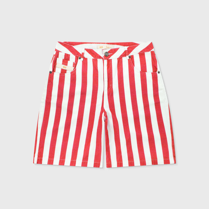 Striped Bermuda Shorts - Red