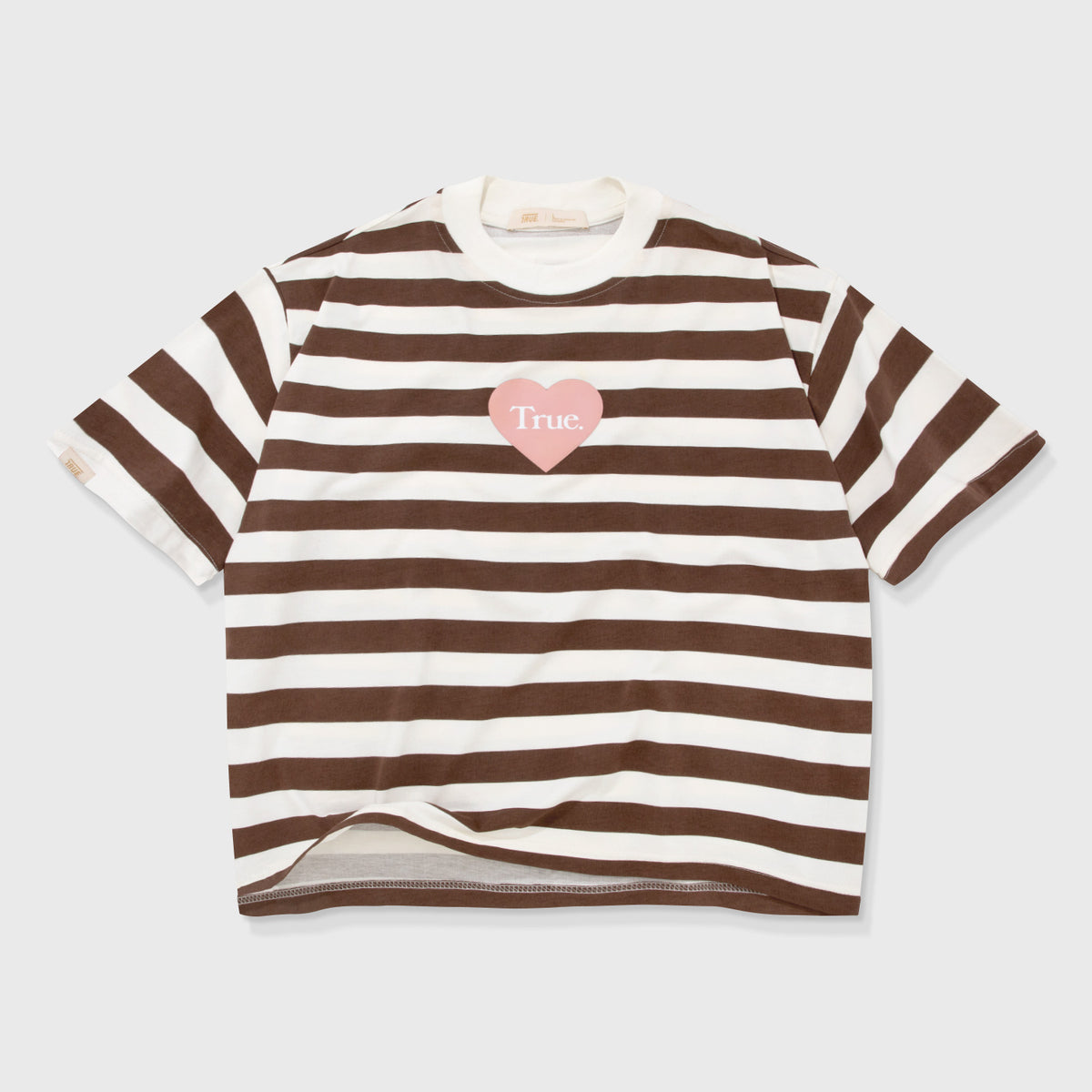 Striped Box Fit T-Shirts - Brown