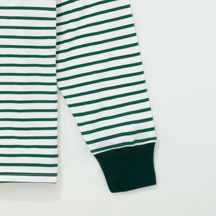 Aire Libre Striped LS T-Shirt - Pine Green
