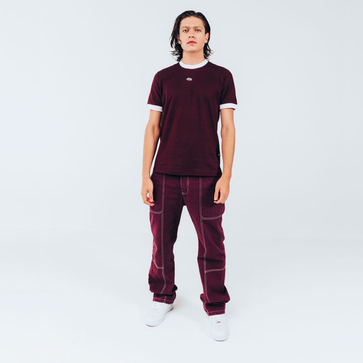 Blurred Carpenter Pants - Plum