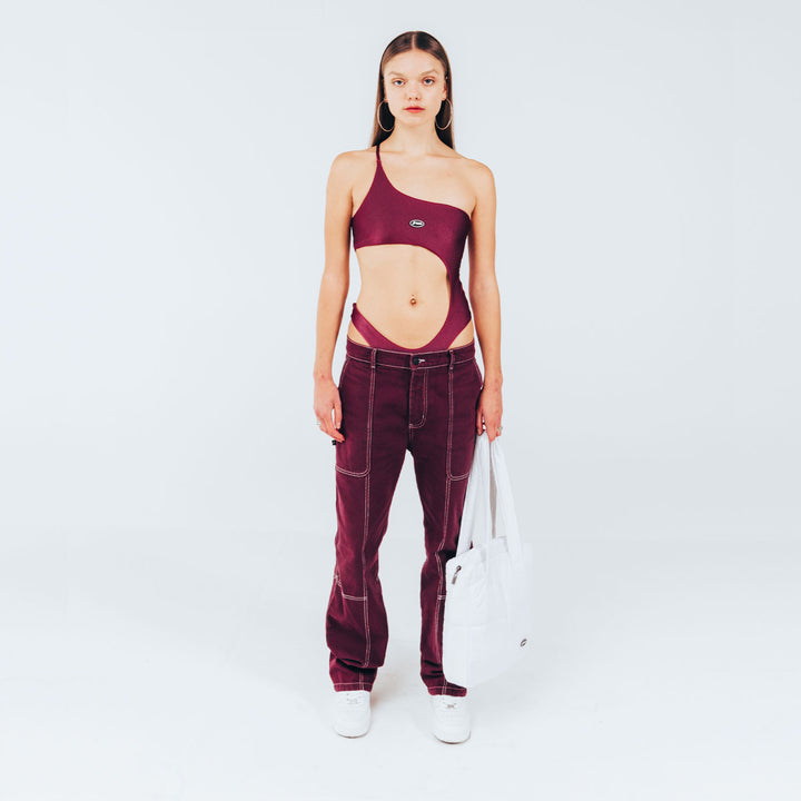 Blurred Carpenter Pants - Plum