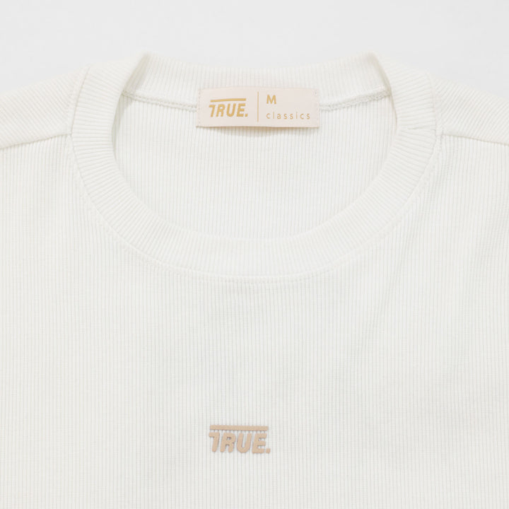 Classic Ribbed Crop Top - Ivory