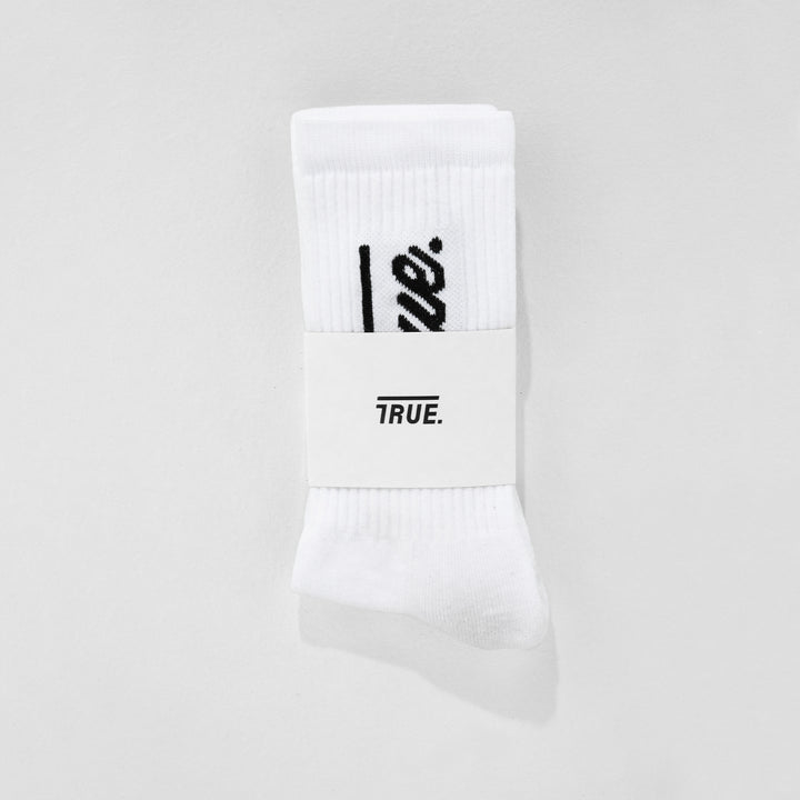 True Signature Socks - White