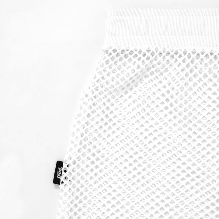 Crochet Mesh Maxi Pants - White