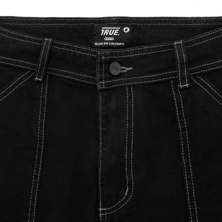 Pocket High Waisted Pants - Black