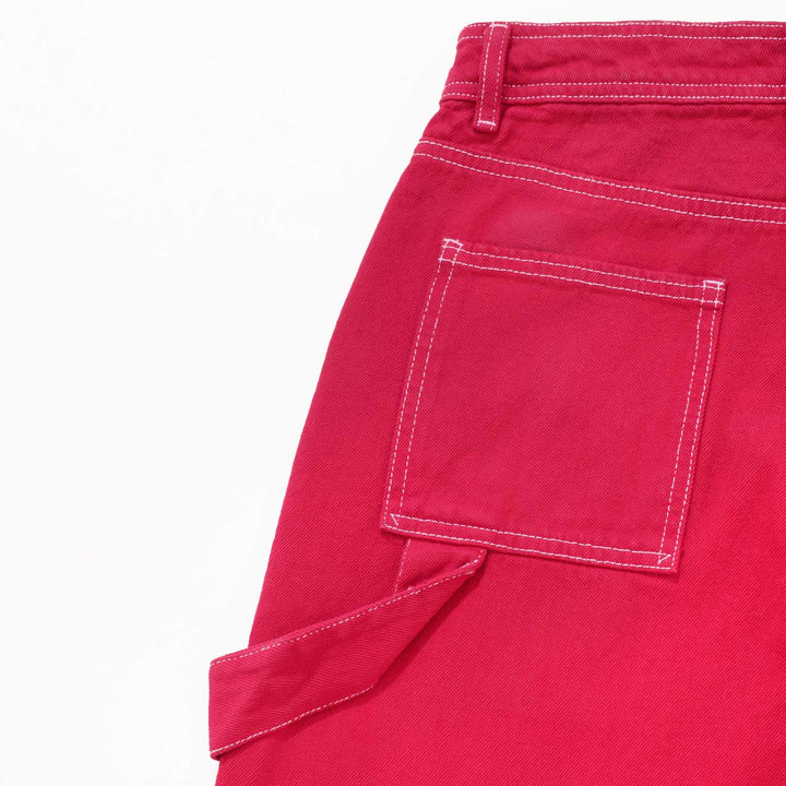Pocket High Waisted Pants - Cherry