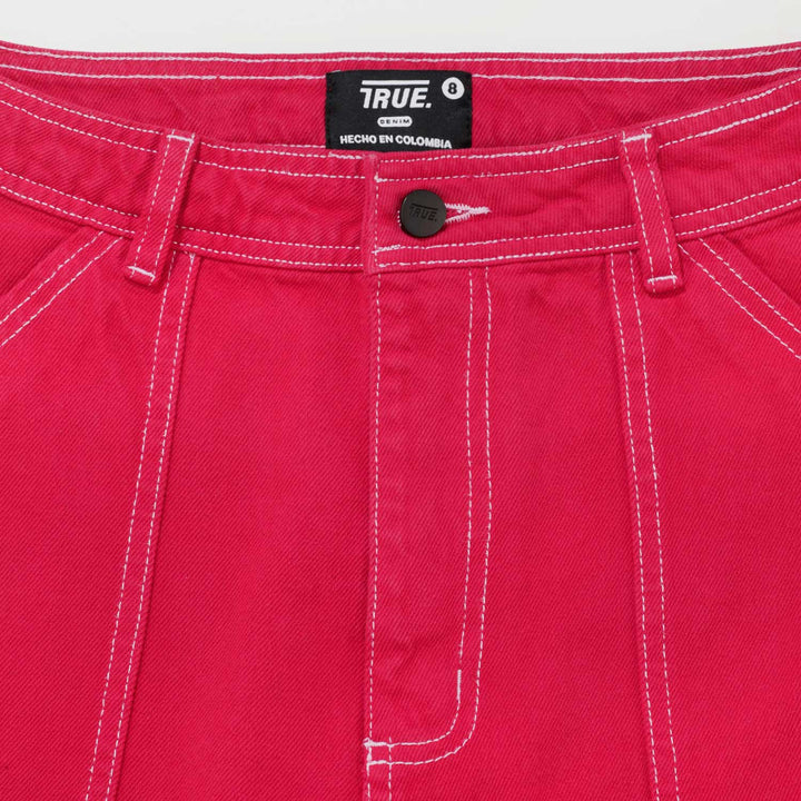 Pocket High Waisted Pants - Cherry