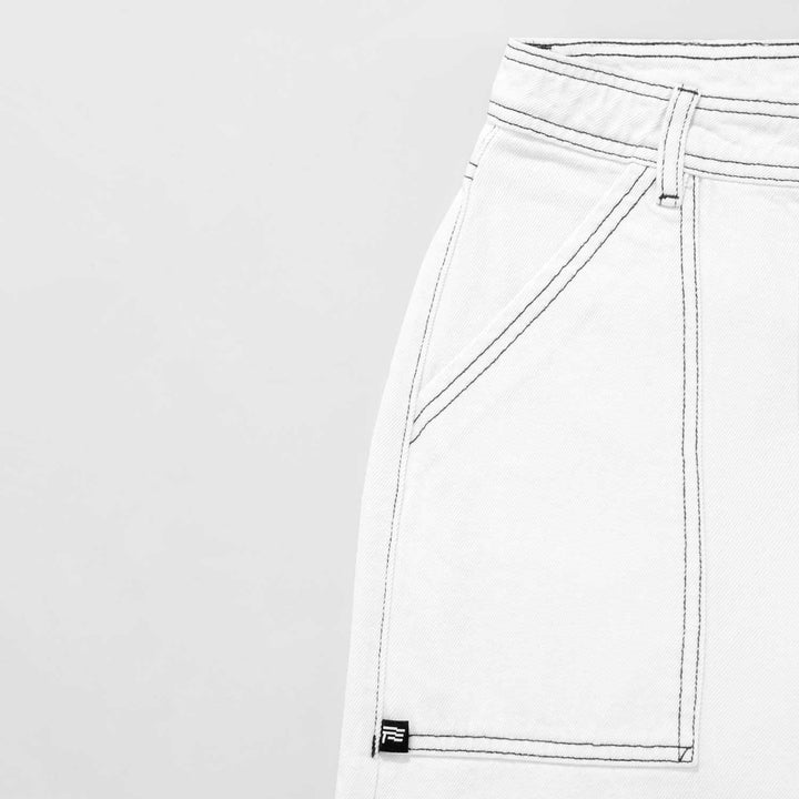 Pocket High Waisted Pants - White