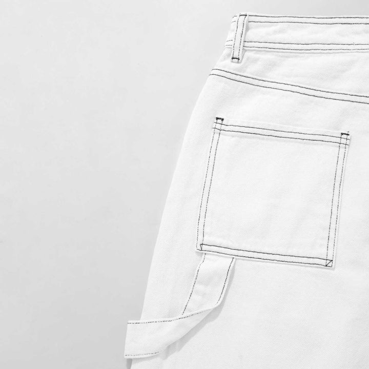 Pocket High Waisted Pants - White